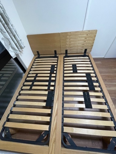 無印木製ベッドフレーム　スモールサイズ2セット