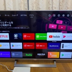 値下げ！ソニースマートTV49型中古品壁掛けアーム・HDDレコーダー・4Kアンテナ付き