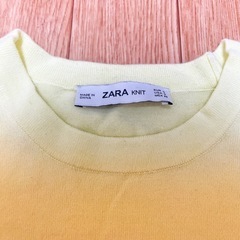 ZARA ザラ 半袖ニットトップス 半袖　レモンイエロー　ニット　トップス　イエローの画像
