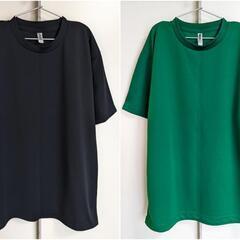 【新品】ドライメッシュ 吸湿速乾 Tシャツ 2枚セット 黒 緑 L 半袖の画像