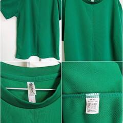 【新品】ドライメッシュ 吸湿速乾 Tシャツ 2枚セット 黒 緑 L 半袖の画像