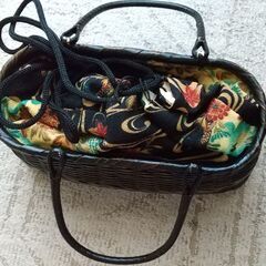 着物用籠バッグ黒の画像