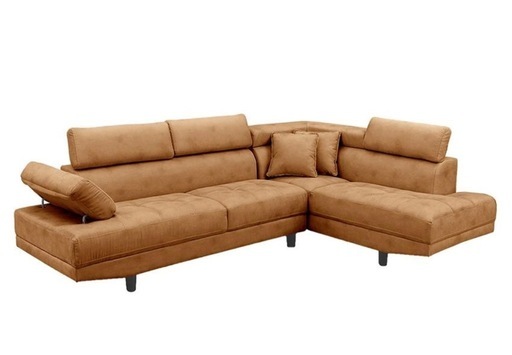 ソファ　カウチソファ コーナーソファ クッション2個付(ファブリックレザー)ソファー