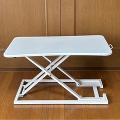 【美品】卓上昇降デスク シングルタイプ ホワイト 6段階調整 バ...