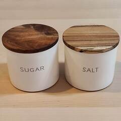 ニトリ 磁器キャニスター350ml（SUGAR & SALT）の画像