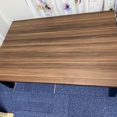 こたつ テーブル セット 長方形 リバーシブルアンティーク調 ビンテージ風 こたつ布団 日本メーカー製ヒーター採用の画像