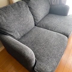 【受け渡し決定】2人掛けソファ　ハイバック