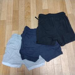 【90cm】短パ3点　黒 紺　グレーの画像