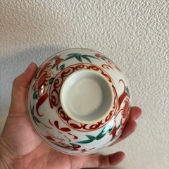 【未使用】赤絵　飯茶碗　藍　の画像