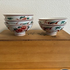 【未使用】赤絵　飯茶碗　藍　