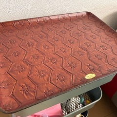 【未使用】　合成皮革工芸 フローレンス　お盆　トレーの画像