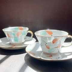 清水焼　コーヒーカップ・ソーサーペアセット