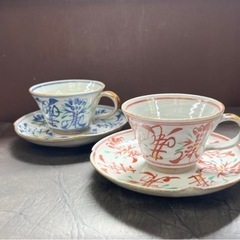 清水焼　コーヒーカップ・ソーサーペアセット