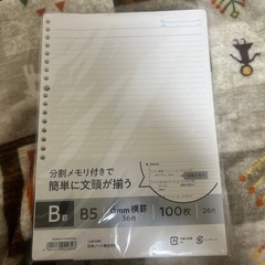 ルーズリーフ　使いかけ