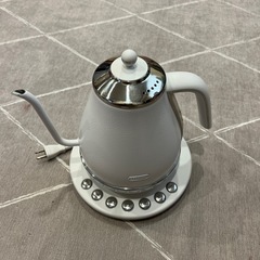 De'Longhi (デロンギ) 電気カフェケトル アイコナ KBOE1230J-W 温度調整機能付き ステンレス ハンドドリップ 1.0L ワンプッシュ5段階温度設定 20分保温機能 正確な注ぎ心地 見やすい水量計 の画像