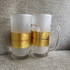 引き取り限定　金箔　ビアジョッキ　セット