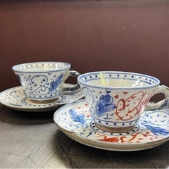 清水焼　コーヒーカップ・ソーサーペアセット