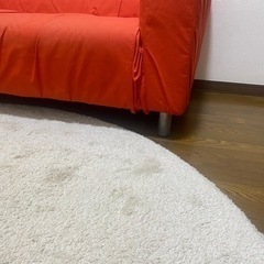 【8月28日まで】大型ソファ　2人用　赤　オレンジ　暖色　値段交渉アリ！の画像