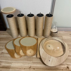 木製キャットタワー SUMIKA ステップマット・スケルトンベッド付き