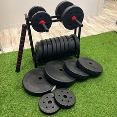 【無料】自宅での筋トレに💪ラック付👍ダンベルセット✨美品✨