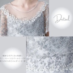 キッズ用グレーシルバーのドレスと靴のセットの画像