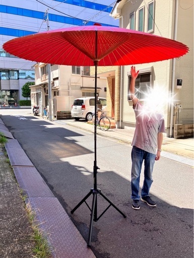 取引中 ★希少★　野点傘   　自立スタンド付　