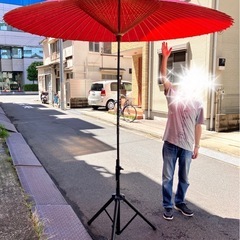 取引中 ★希少★　野点傘   　自立スタンド付　の画像