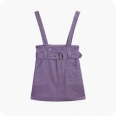 キュートな紫色サスペンダースカートの画像