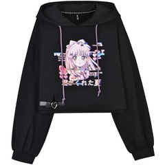 スタイリッシュなブラックフーディ