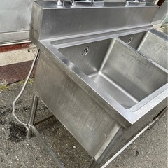 業務用 混合水栓付き ソイルド 2槽シンク 幅1100×奥700×高さ800+170(mm) 二槽シンク ソイルドシンク 二層シンク 二層 2層 蛇口付き 大阪