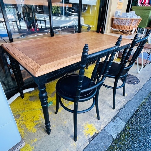 R658 NITORI ダイニングテーブル3点セット、幅120cm Used R658 NITORI ダイニングテーブル3点セット、幅120cm Used R658 NITORI