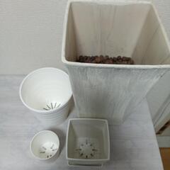 【差し上げます】植木鉢　ガーデニングポット　4個セット　の画像