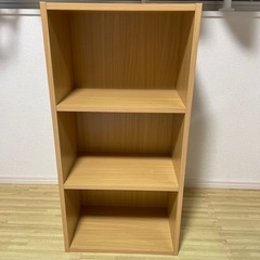【0円/無料/破損あり】カラーボックス カラボ ベージュ 3段