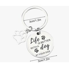 ステンレス製/愛犬家キーホルダー（新品）の画像