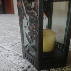 レトロ　アンティーク　骨董　ビンテージ　ロウソクランプ　キャンドルランタンの画像