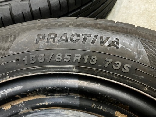 【3127】22/23年 155/65R13 プラクティバ ホンダ鉄ホイール 4本