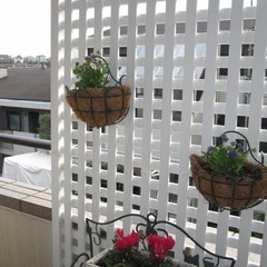 【新品未使用】特注ラティスフェンス匠（目隠し・ホワイト）、自立式の足の画像