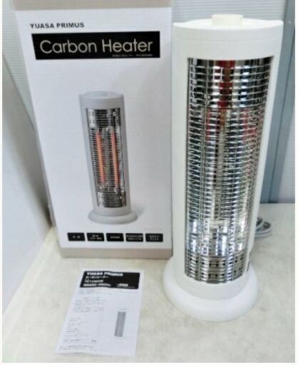 ユアサプライムス　カーボンヒーター　YKT-C600B　動作良好　自動首振り機能　省エネ　即暖　スリム　コンパクト　暖房器具