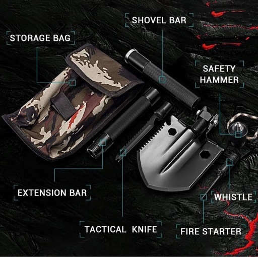 HX OUTDOORS ポータブル 折りたたみ式シャベル