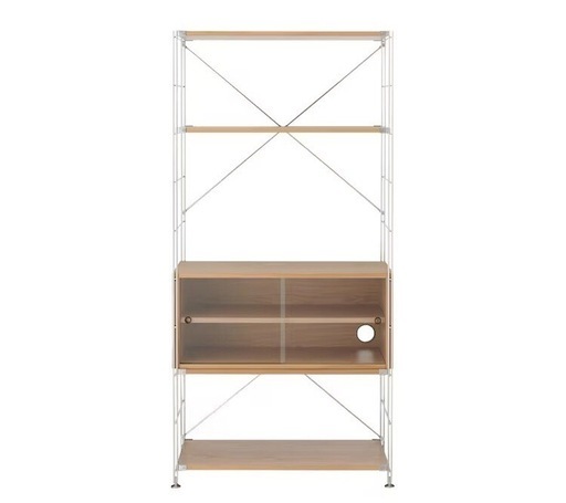 無印良品　ステンレスユニットシェルフ オーク材棚セット・ワイド大