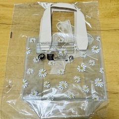【新品】透明ビニールバッグ　ピンク　ベージュの画像