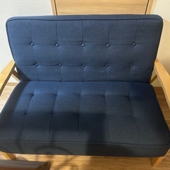 良品　ニトリ　2人掛け　天然木ソファ