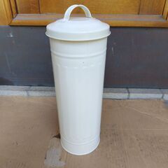 鉄製　トイレットペーパーホルダー　直径15㎝×高さ41㎝　ホワイ...