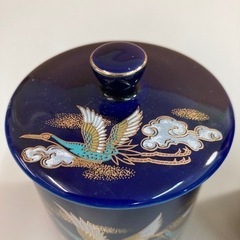 未使用　九谷焼　夫婦湯呑み茶碗　蓋付き　湯呑みの画像