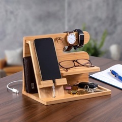 木製スマホ小物スタンド