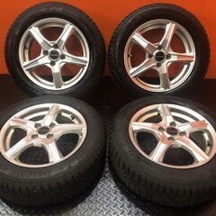 【TOYO OBSERVE GIZ2 175/65R15】スタッドレス【BALMINUM VR5 15インチ 5.5J4HPCD100+45】22年製 バリ溝 フィット等　(VTI006)