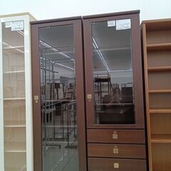 ★ジモティ割あり★  収納棚 ダークブラウン H190×D39×...
