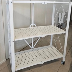 キャスター付き収納棚　折り畳めます