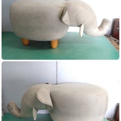 ● 大きめ 76cm ぞう ゾウ 動物 アニマル スツール 椅子 イス いす 木製 脚 北欧風 ミニ チェア インテリア 中古 ③の画像