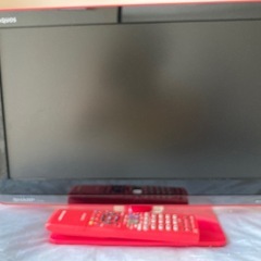 シャープ19インチテレビピンク色の画像